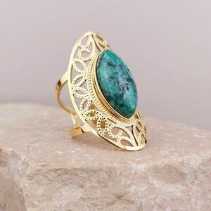 NEW! Gold and Green Statement Ring
